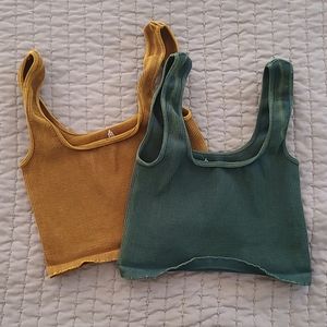 Free people happiness runs square neck crop tank